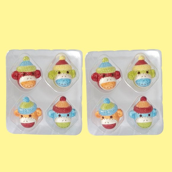 2 boxes From Monkeez total 8 Drawer "Sock" Monkey Pulls - Picture 2 of 6